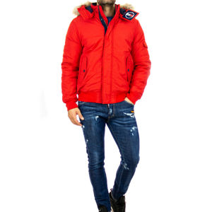 Tommy Jeans pánská červená zimní bunda